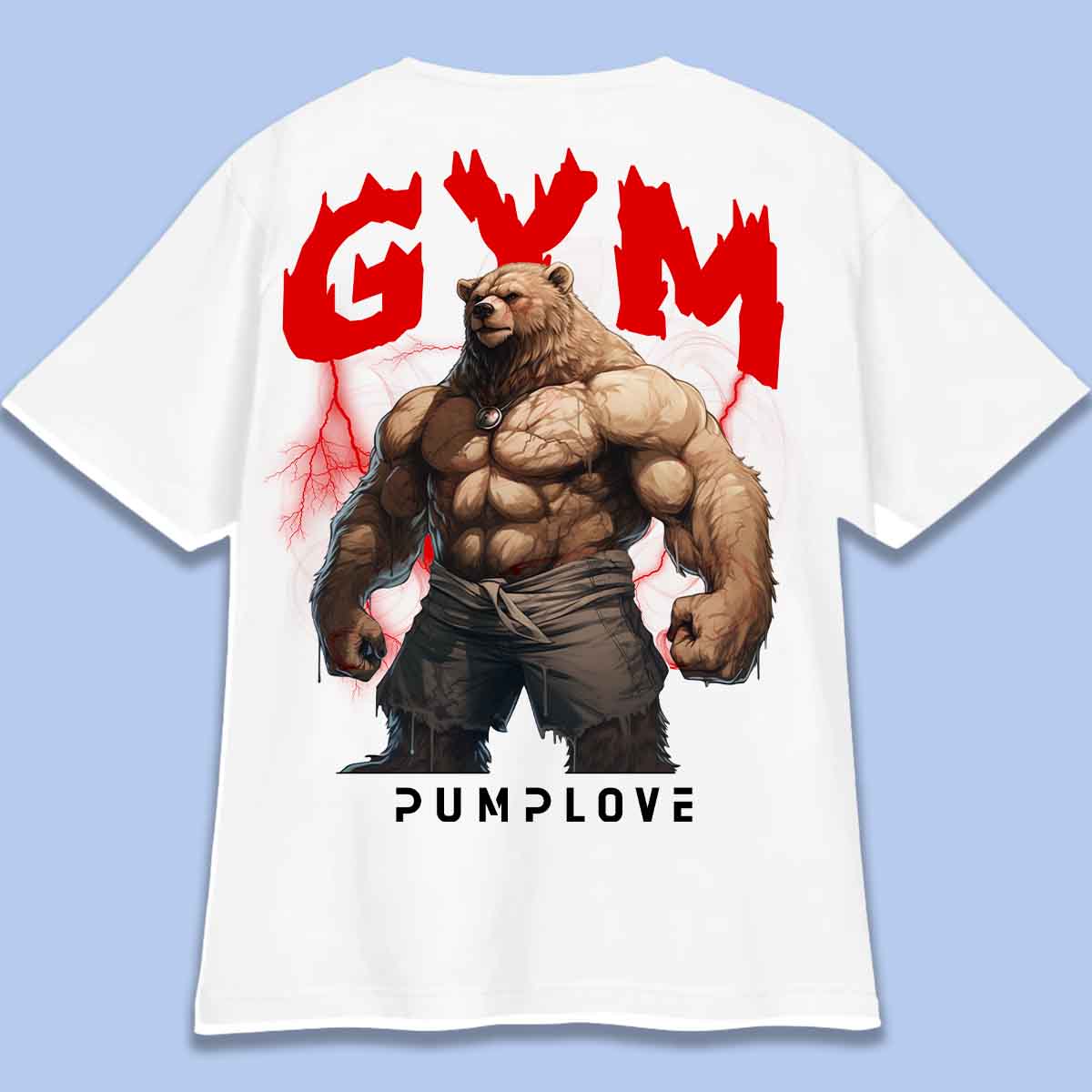 Gym Bear - T-Shirt Oversize Unisexe Backprint