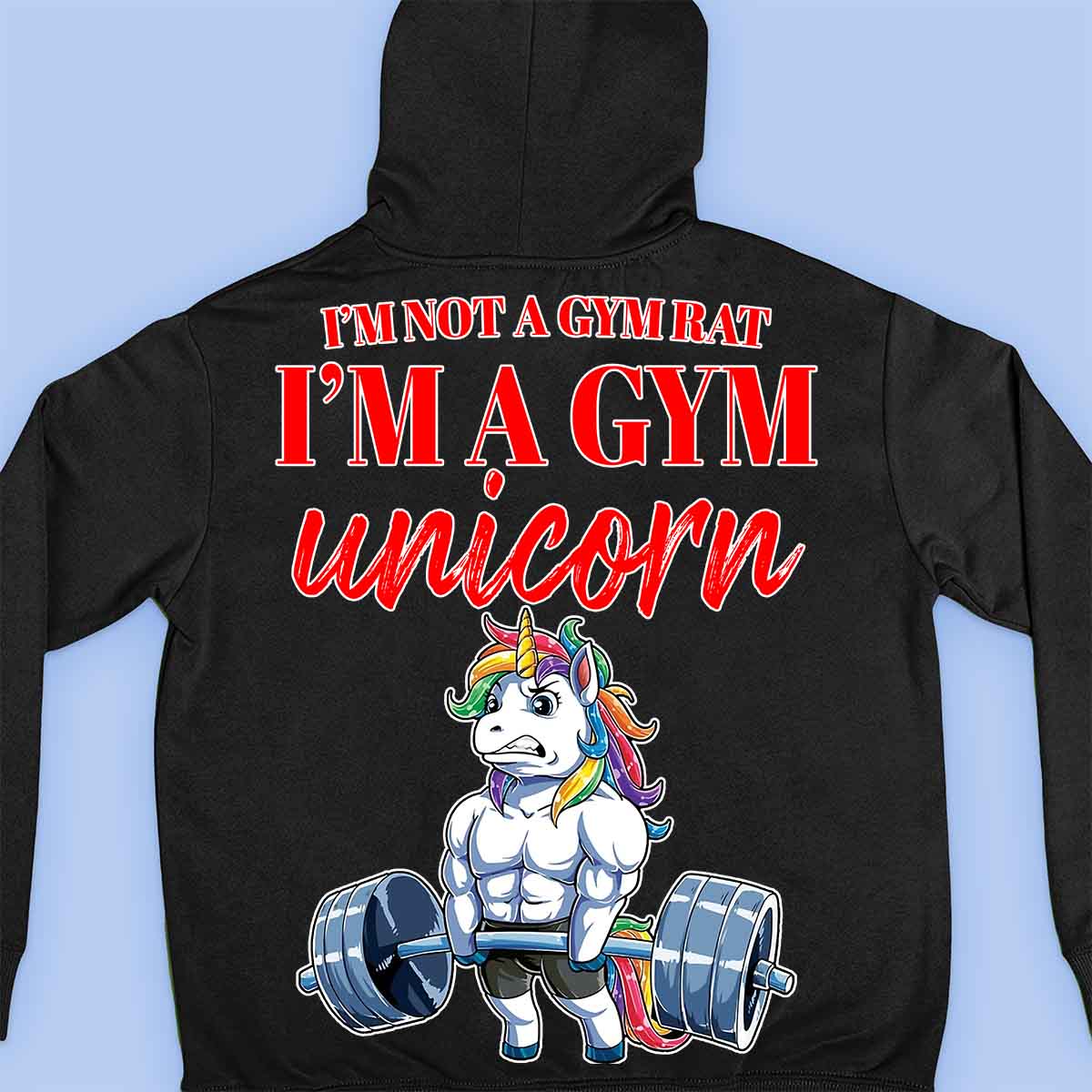 Gym Unicorn - Sweat à capuche premium unisexe Backprint