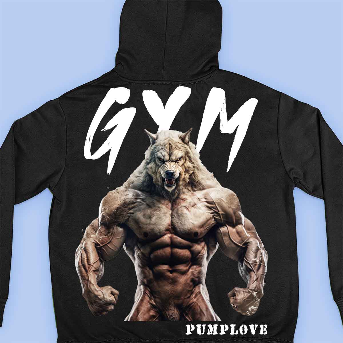 Gym Wolf - Sweat à capuche Premium Unisexe Backprint