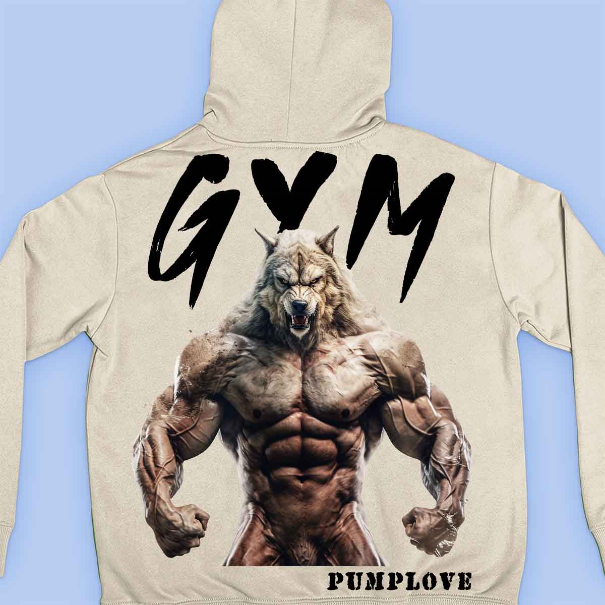 Gym Wolf - Sweat à capuche Premium Unisexe Backprint