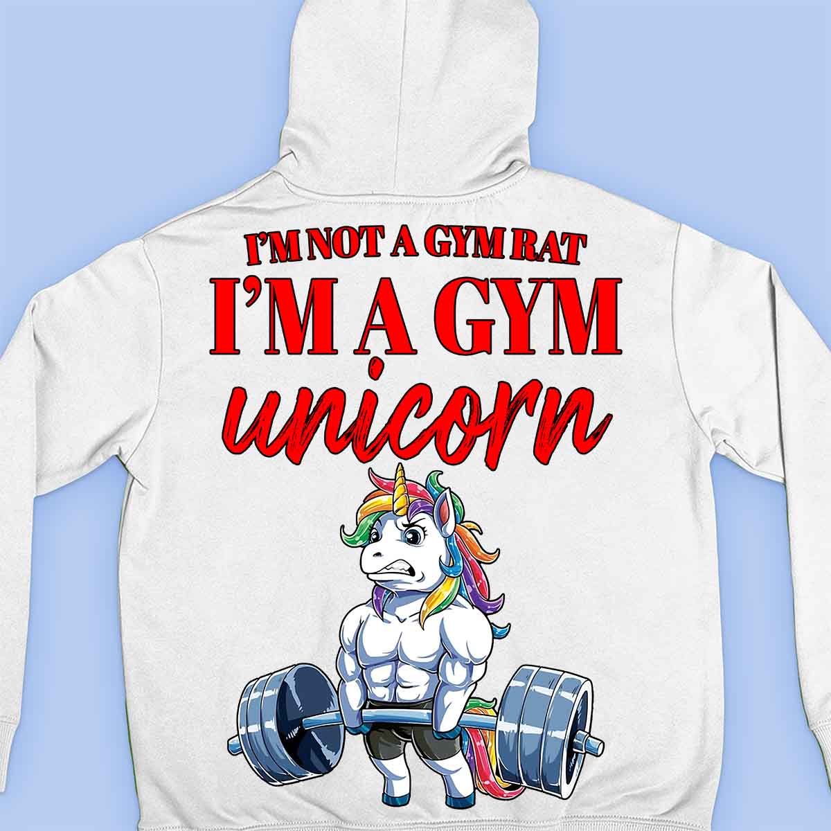 Gym Unicorn - Sweat à capuche premium unisexe Backprint