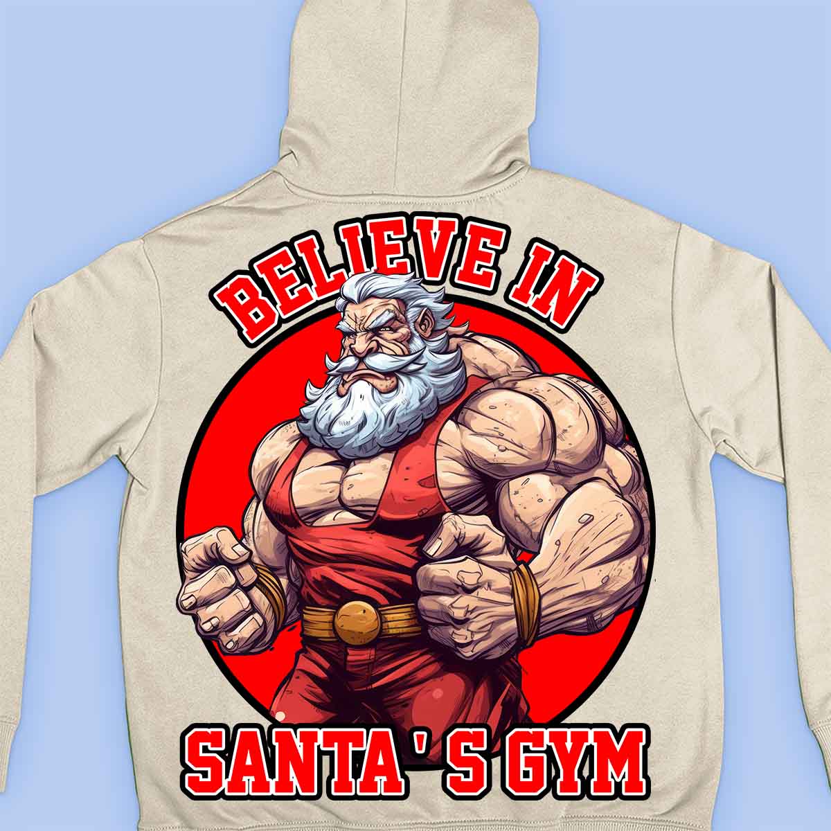 Santa's Gym - Sweat à capuche Premium Unisexe Backprint