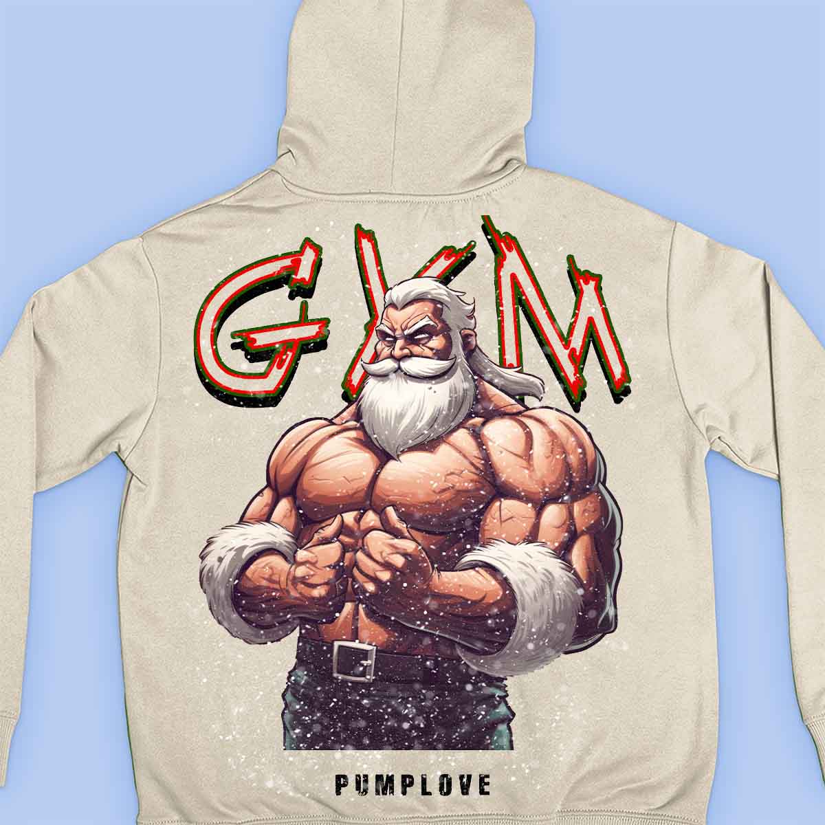 Gym Santa - Sweat à capuche premium unisexe Backprint