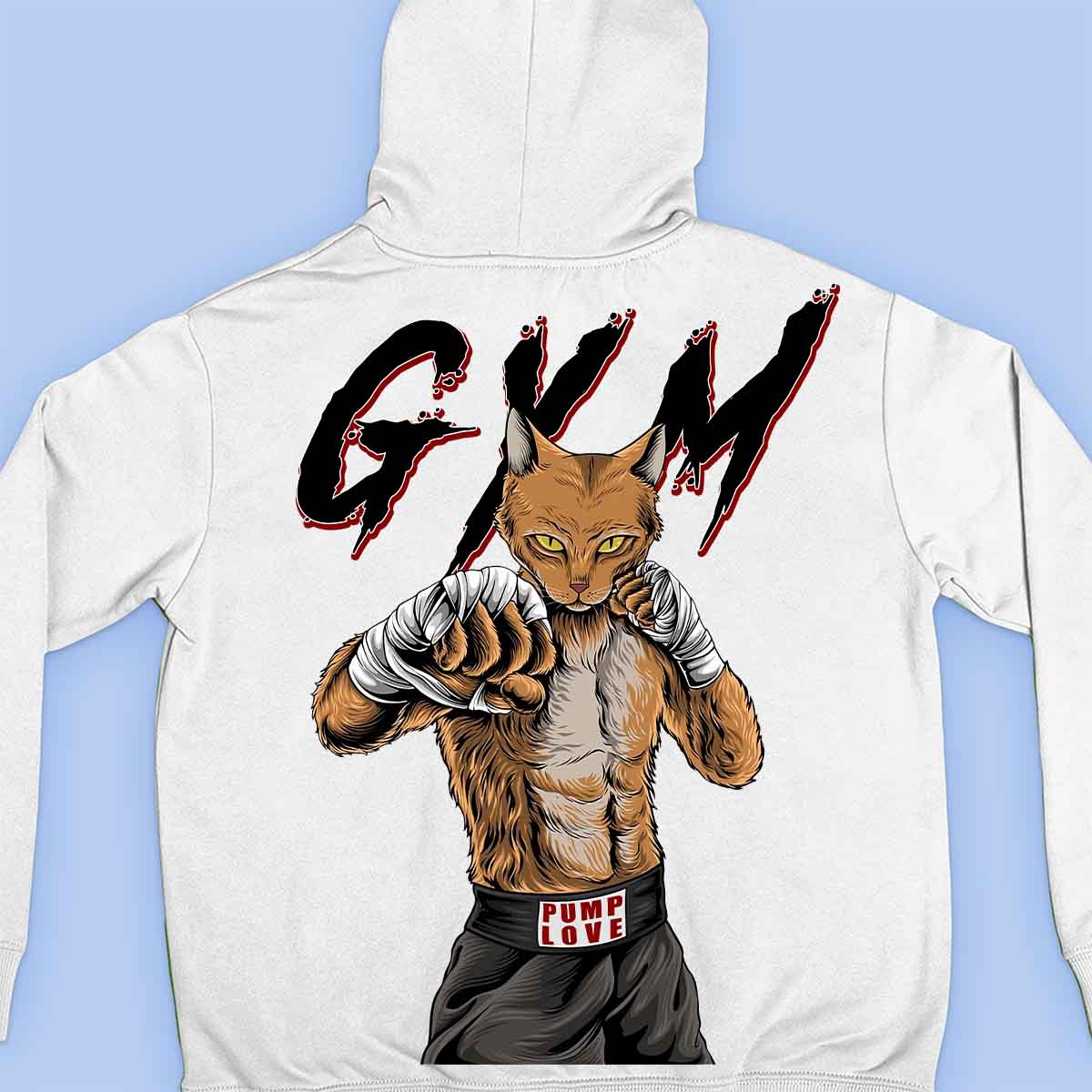 Gym Cat - Sweat à capuche Premium Unisexe Backprint