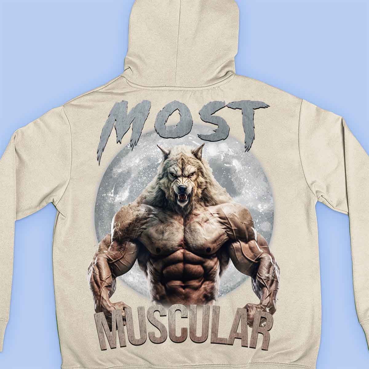 Le plus musclé - Sweat à capuche premium Unisex Backprint