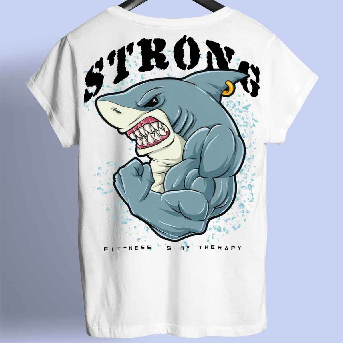 Strong Shark - Premium T-Shirt Unisex Backprint