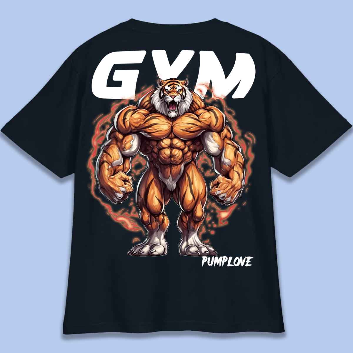 Gym Tiger - T-Shirt Oversize Unisex Backprint