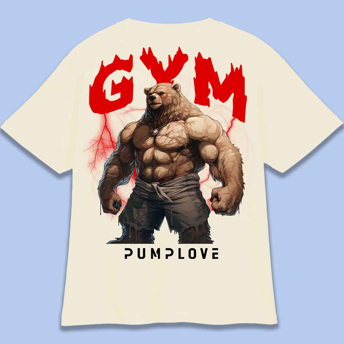 Gym Bear - T-Shirt Oversize Unisexe Backprint