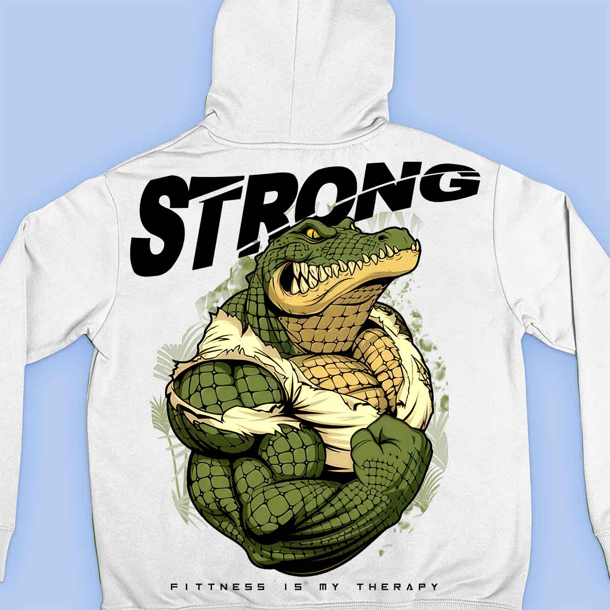 Alligator fort - Sweat à capuche premium Unisex Backprint