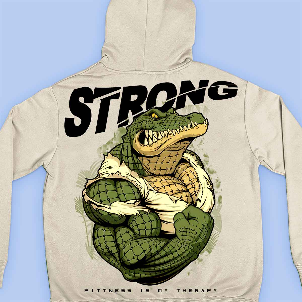 Alligator fort - Sweat à capuche premium Unisex Backprint